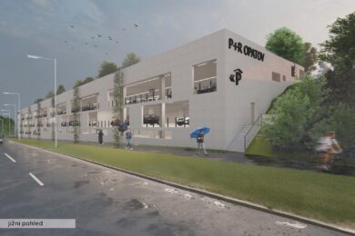 S kapacitou 495 míst nabídne nový parkovací dům na Chodově nejen pohodlí pro řidiče, ale také ekologické prvky včetně zelené střechy a prostoru pro jízdní kola. 