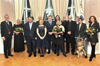 Všichni ocenění městskou částí Praha 7 na Letenském zámečku.