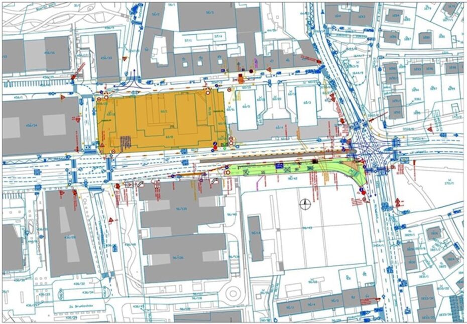 V třetí etapě úpravy ulice Vyskočilova v Praze 4, která potrvá do konce února, bude zábor pravého jízdního pruhu ve směru na Michli a také omezení chodníku.