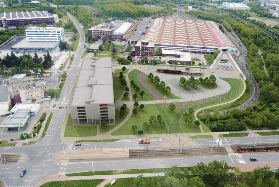 Vizualizace nového záchytného parkoviště P+R v Hostivaři.