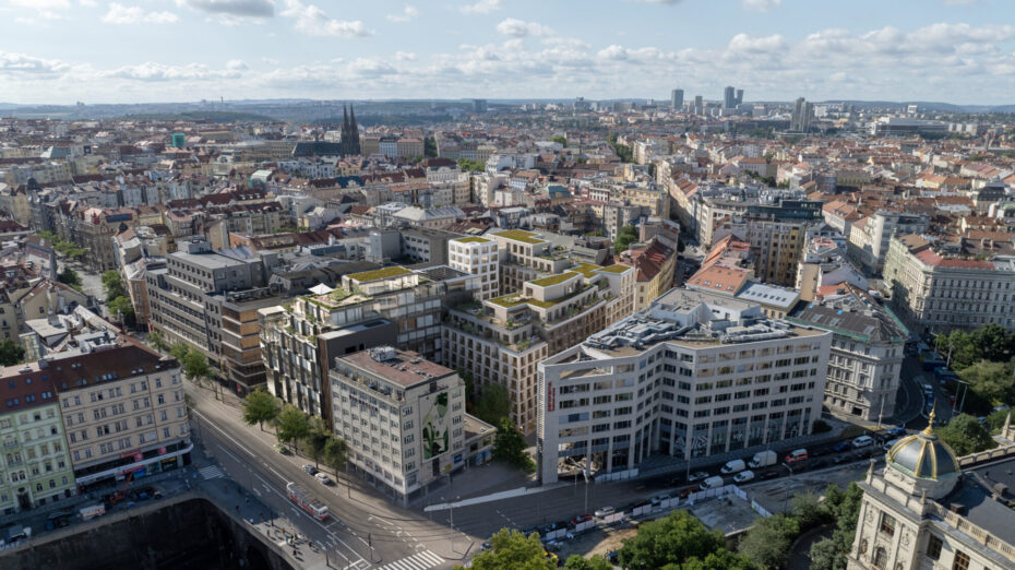 Budoucí pohled na novou vinohradskou zástavbu.