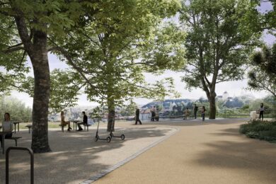 Vizualizace Chodkových sadů po revitalizaci.