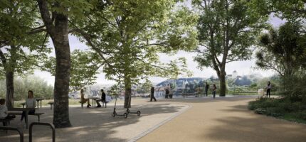 Vizualizace Chodkových sadů po revitalizaci.