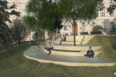 Vizualizace budoucí podoby Sadů Bratří Čapků.