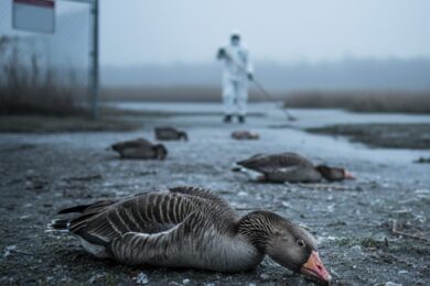 Chřipkový virus se z nakaženého ptáka šíří ve slinách, nosních sekretech a trusu. 