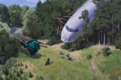 Obraz Zdeňka Daňka s příznačným názvem Smůla. 