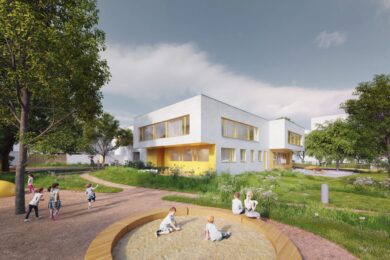 Vizualizace nové mateřské školy Švestka v Třebonicích.
