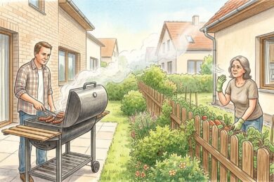 Letní grilování v zástavbě rodinných domů nelze považovat za přestupek.