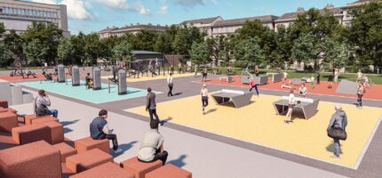 Projekt počítá s rozšířením sportovních ploch a klade důraz na jejich víceúčelové využití. 