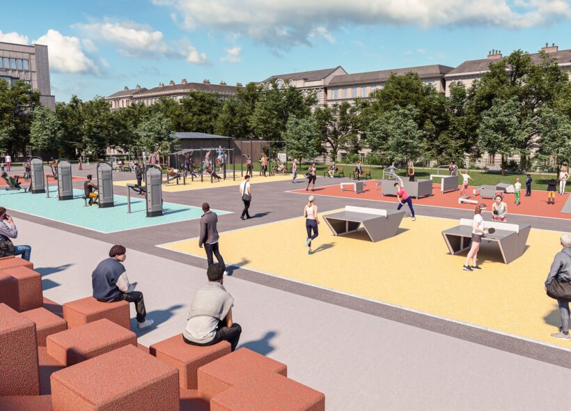 Projekt počítá s rozšířením sportovních ploch a klade důraz na jejich víceúčelové využití. 