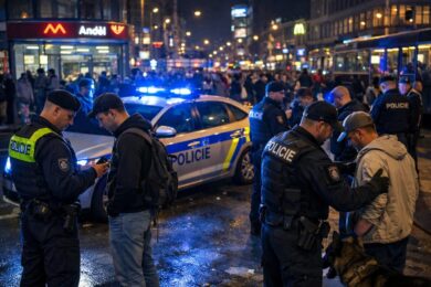 Policejní hlídky kontrolovaly na Andělu stovky lidí. Akce se zaměřila na veřejný pořádek, alkohol a pátrání po hledaných osobách.