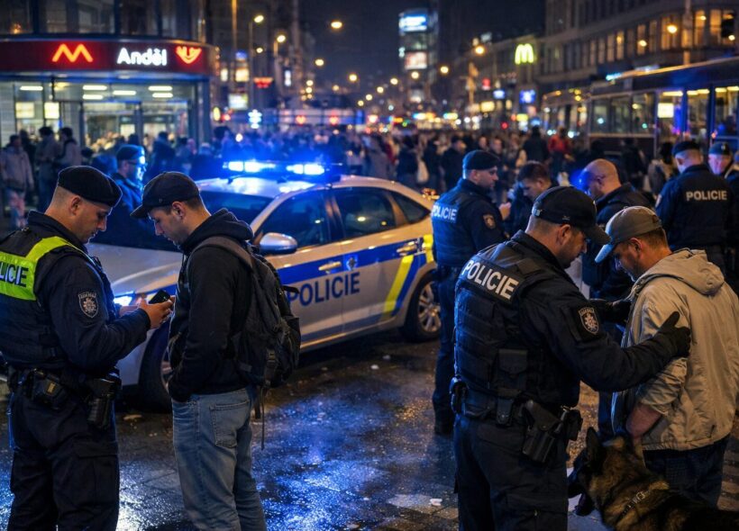 Policejní hlídky kontrolovaly na Andělu stovky lidí. Akce se zaměřila na veřejný pořádek, alkohol a pátrání po hledaných osobách.