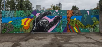 Nový mural na stěnách betonárky pracuje s kontrastem průmyslového areálu a přírody. Právě ten odkazuje na představu, jak by se charakter Rohanského ostrova mohl v dalších letech měnit.