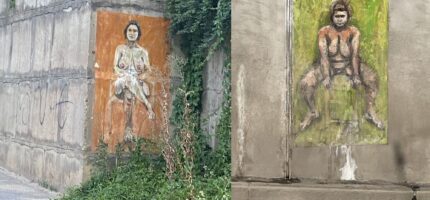 Ženu vlevo najdete v Radlické ulici, druhou ženu u stanice Želivského.