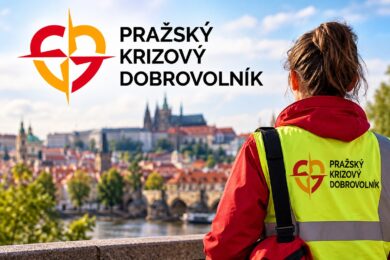 Ilustrační vizualizace projektu Pražský krizový dobrovolník, jehož cílem je zapojit obyvatele metropole do organizované pomoci při mimořádných událostech.