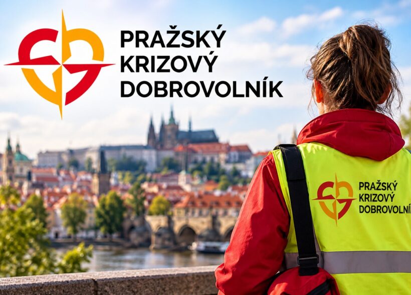 Ilustrační vizualizace projektu Pražský krizový dobrovolník, jehož cílem je zapojit obyvatele metropole do organizované pomoci při mimořádných událostech.