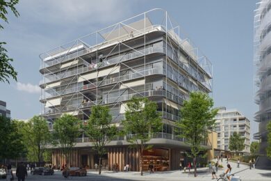 Vizualizace jednoho ze soutěžních návrhů na budoucí podobu lokality Voctářova – Elsnicovo náměstí v pražské Libni. Vybraná architektonická řešení si veřejnost může prohlédnout na výstavě ve Velkém mlýně.