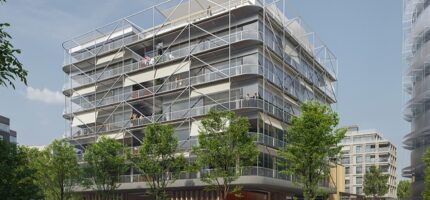 Vizualizace jednoho ze soutěžních návrhů na budoucí podobu lokality Voctářova – Elsnicovo náměstí v pražské Libni. Vybraná architektonická řešení si veřejnost může prohlédnout na výstavě ve Velkém mlýně.